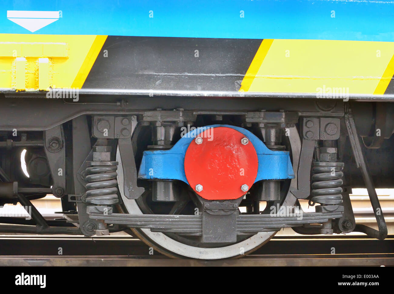 Treno ruote; chiudere fino in dettaglio Foto Stock