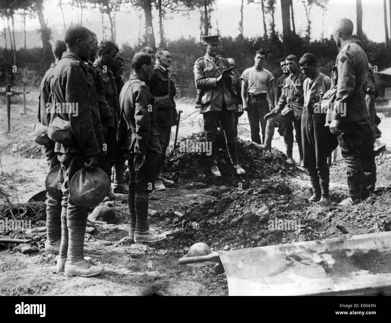 Funerale di un soldato inglese, 1918 Foto Stock