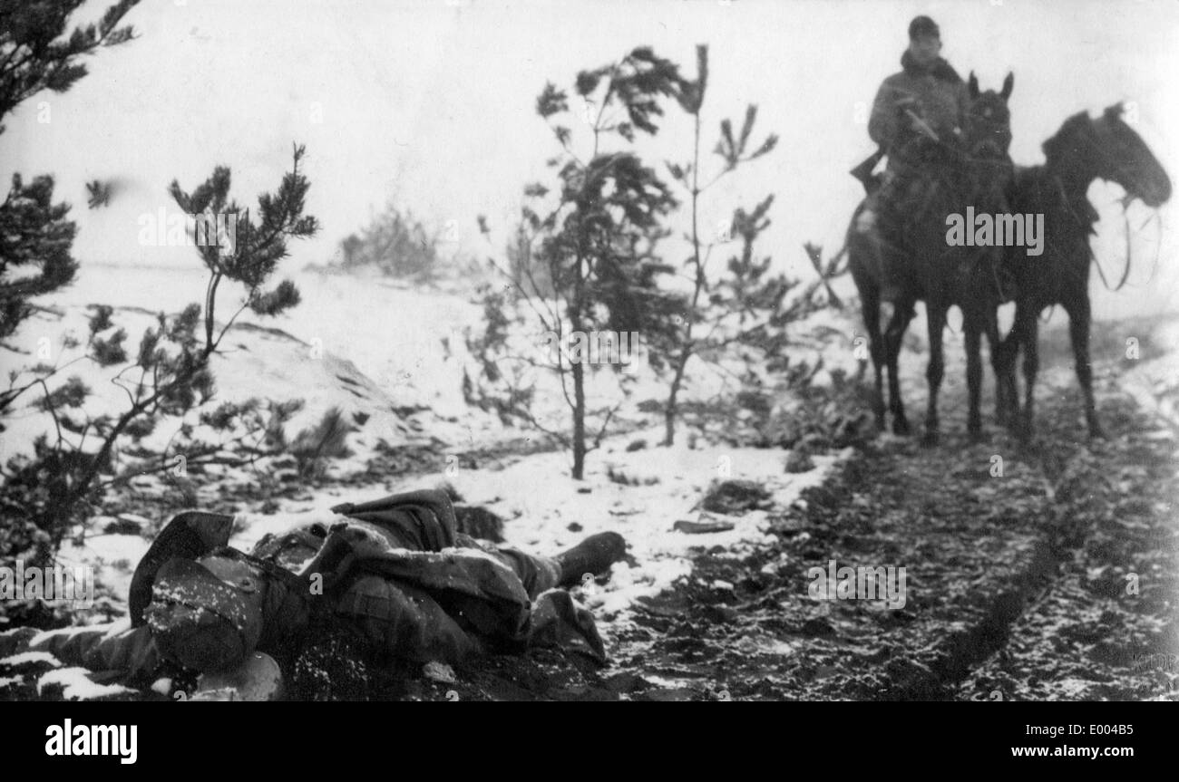 Caduto il soldato austro-ungarico, 1914 Foto Stock