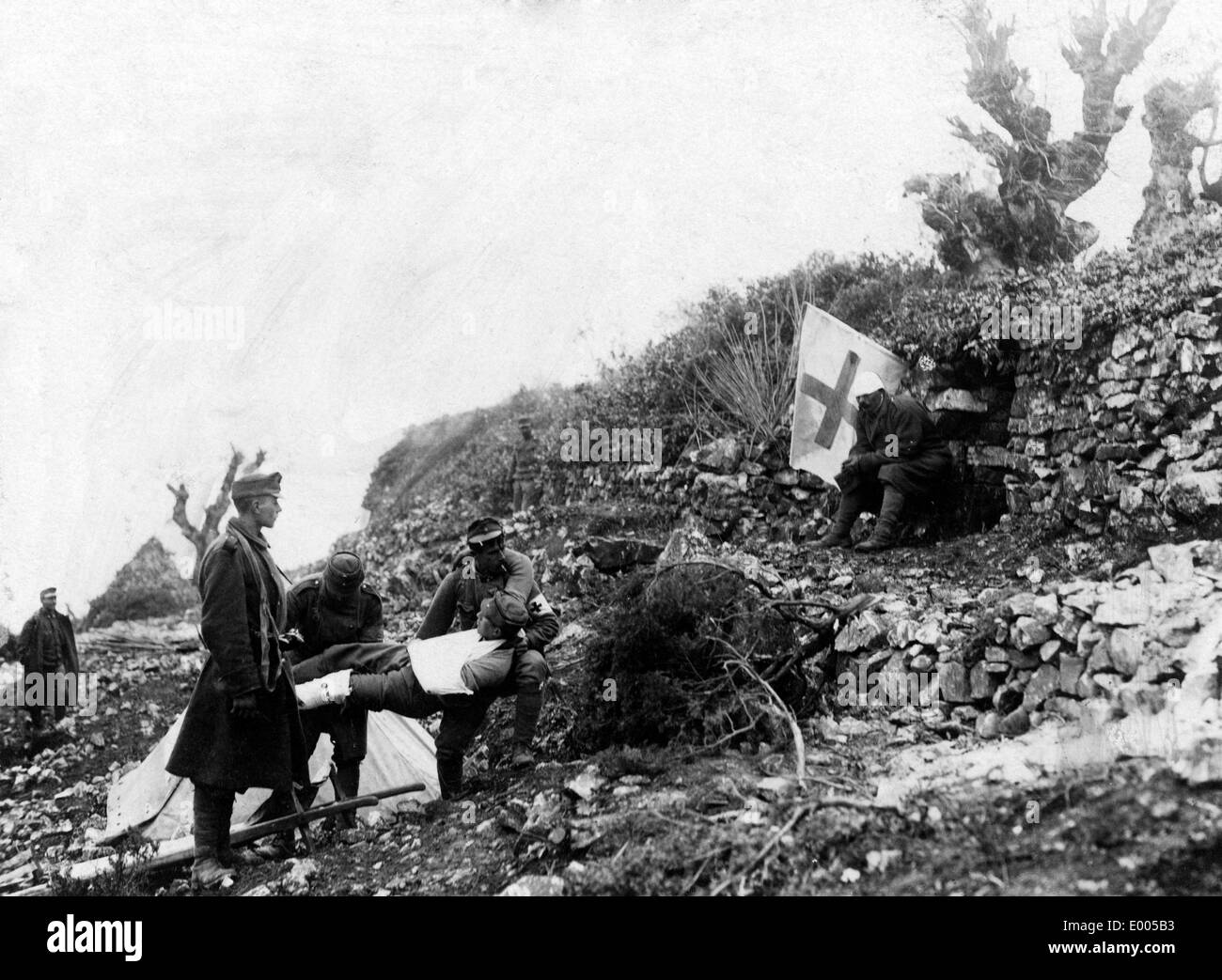 Campo militare ospedale dietro il fronte dei Balcani, 1915 Foto Stock