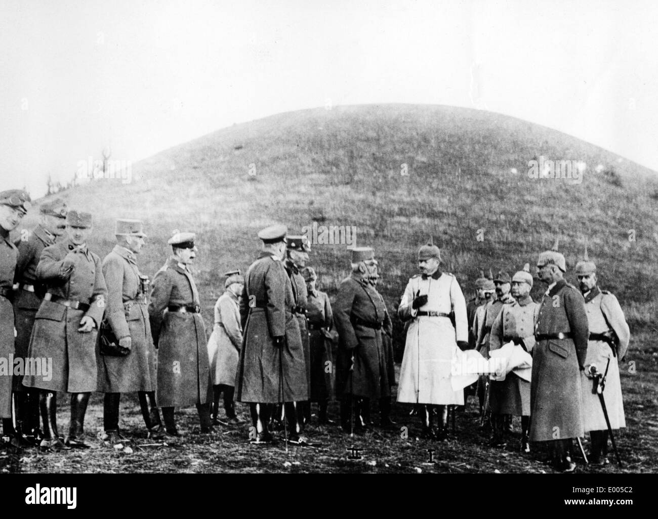 Il generale von Falkenhayn con il Tenente Generale von Morgen e Maresciallo di Campo Arciduca Friedrich Foto Stock