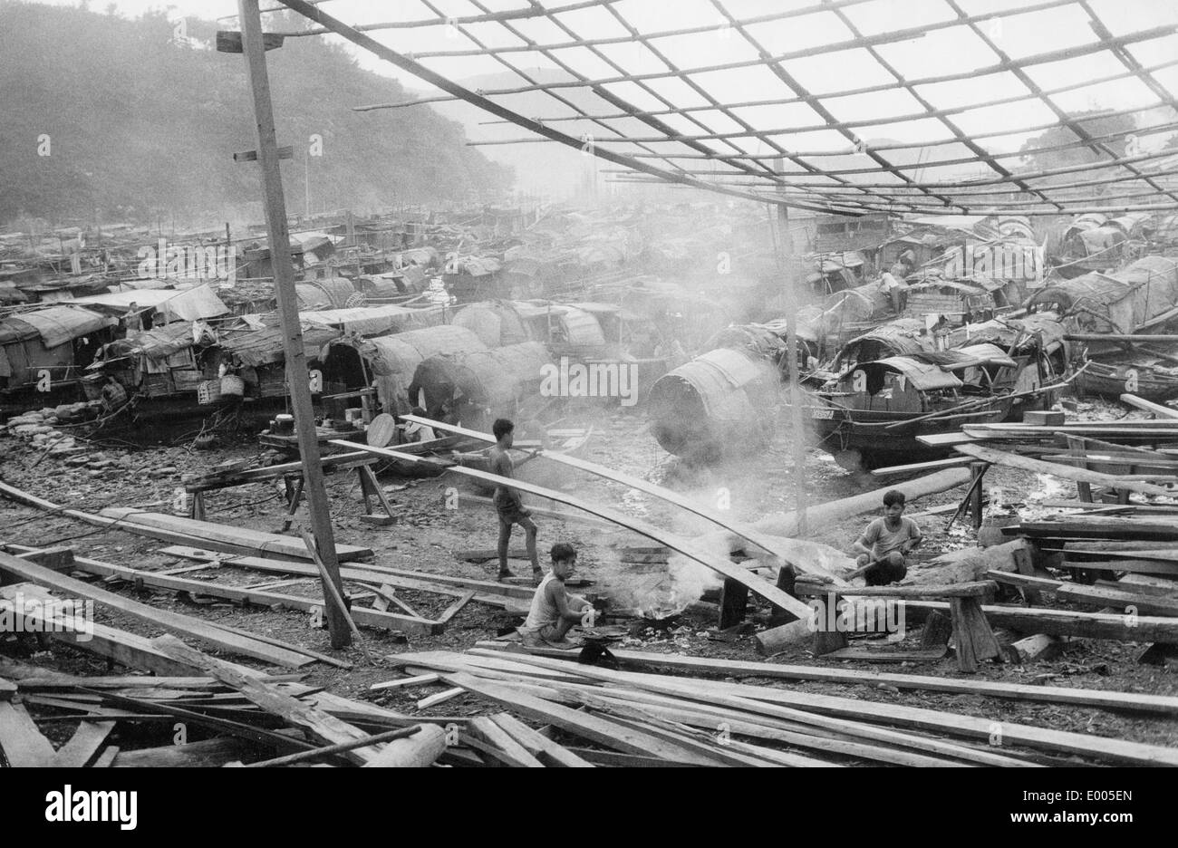 Il porto dei pescatori di Aberdeen, Hong Kong Foto Stock