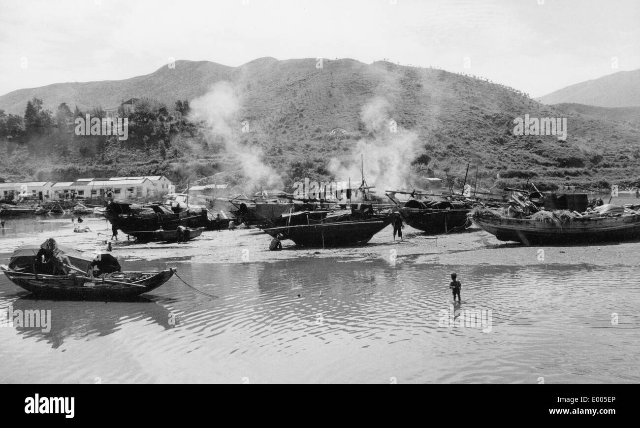 Il porto dei pescatori di Aberdeen, Hong Kong Foto Stock