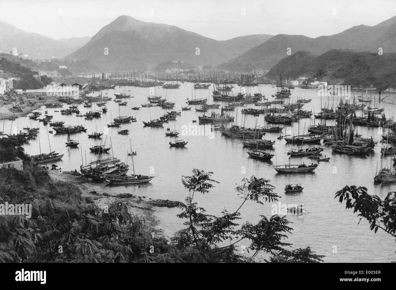 Il porto dei pescatori di Aberdeen, Hong Kong Foto Stock