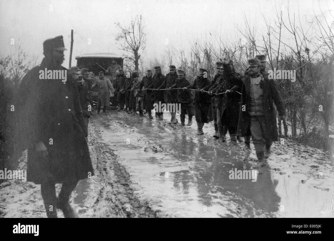 Terreni accidentati in Serbia, 1915 Foto Stock