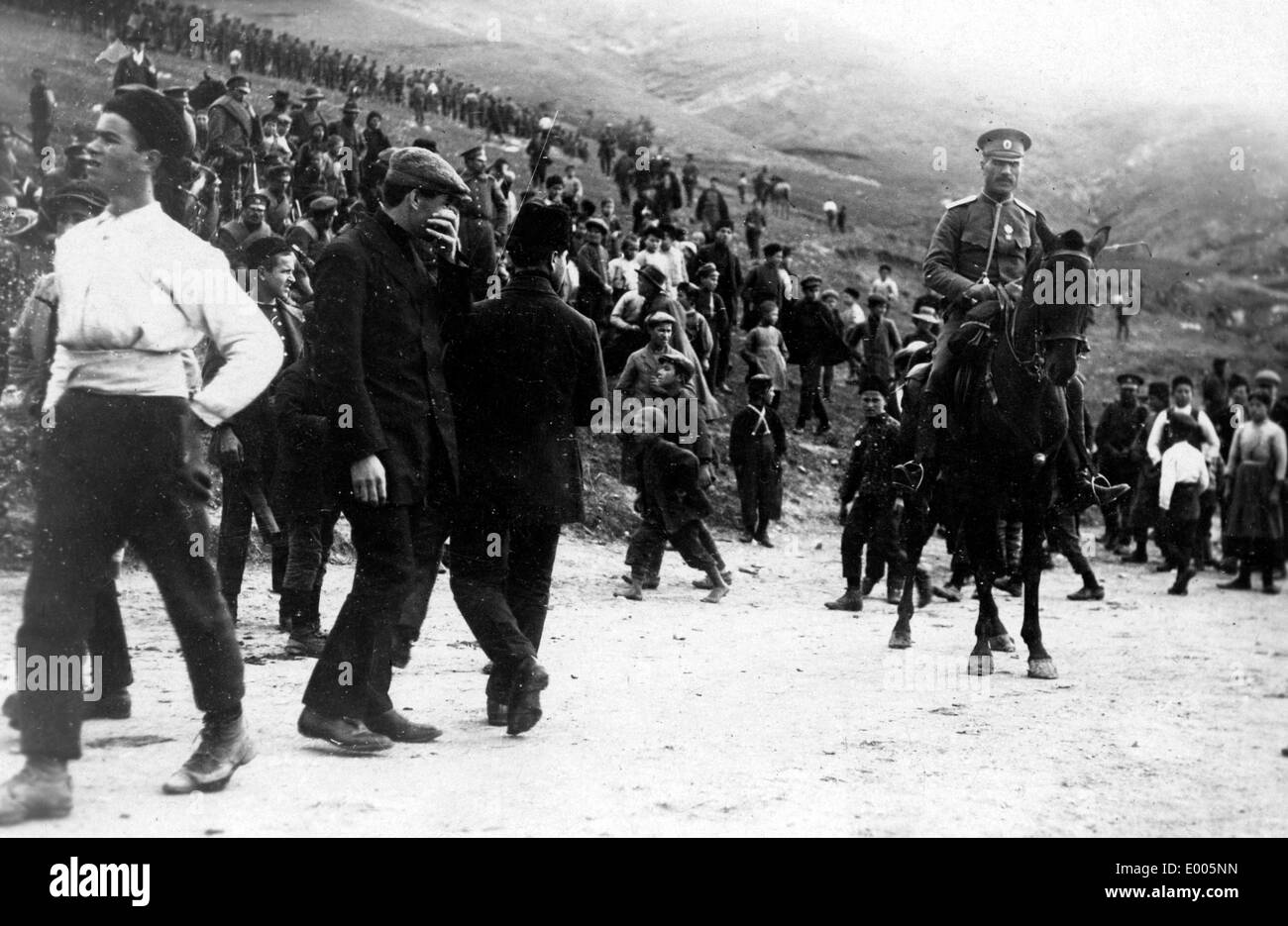 Benvenuto di truppe bulgare in Dobruja, 1916 Foto Stock