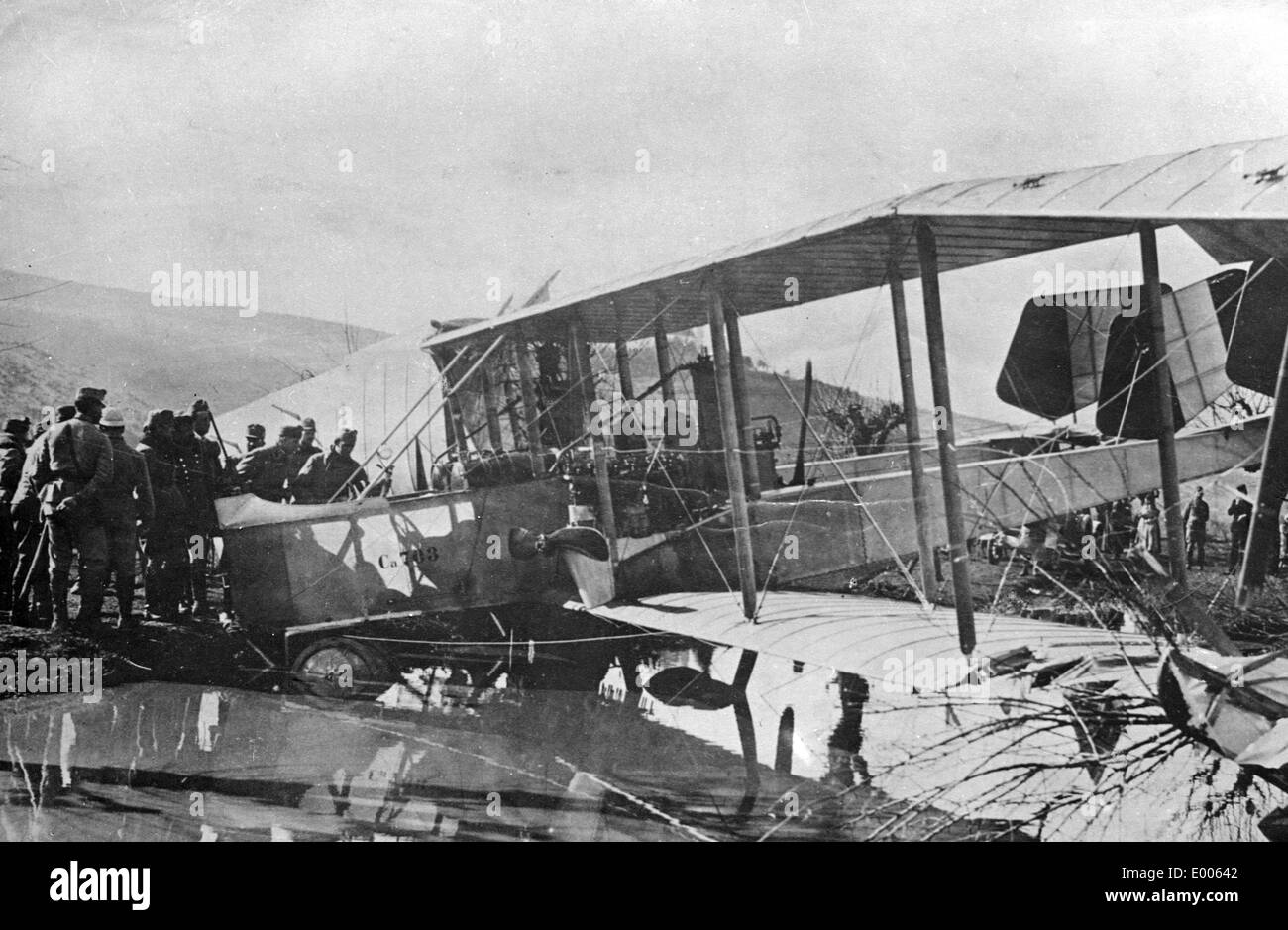Abbattuto Velivolo italiano nella guerra mondiale I, 1918 Foto Stock