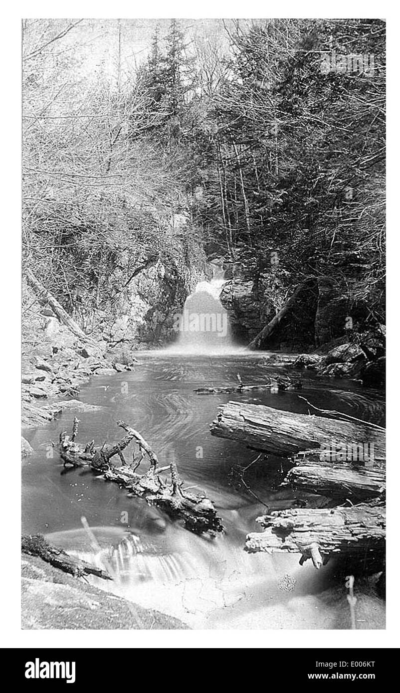 Beaver Brook Falls è una cascata panoramica situata a Keene, New Hampshire. Il sito naturale è caratterizzato da un ruscello che scorre e da dintorni lussureggianti, rendendolo una destinazione popolare per gli amanti della natura e degli escursionisti. Le cascate fanno parte dell'area protetta di Beaver Brook, conosciuta per la sua tranquillità e bellezza. Foto Stock