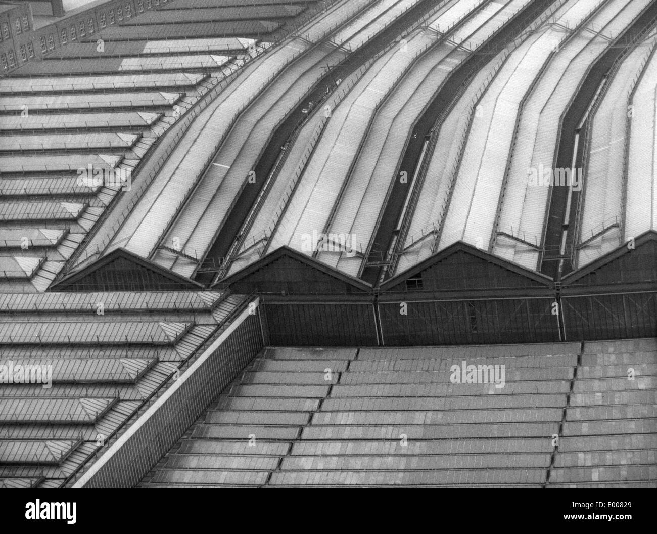 Struttura del tetto in London, 1967 Foto Stock