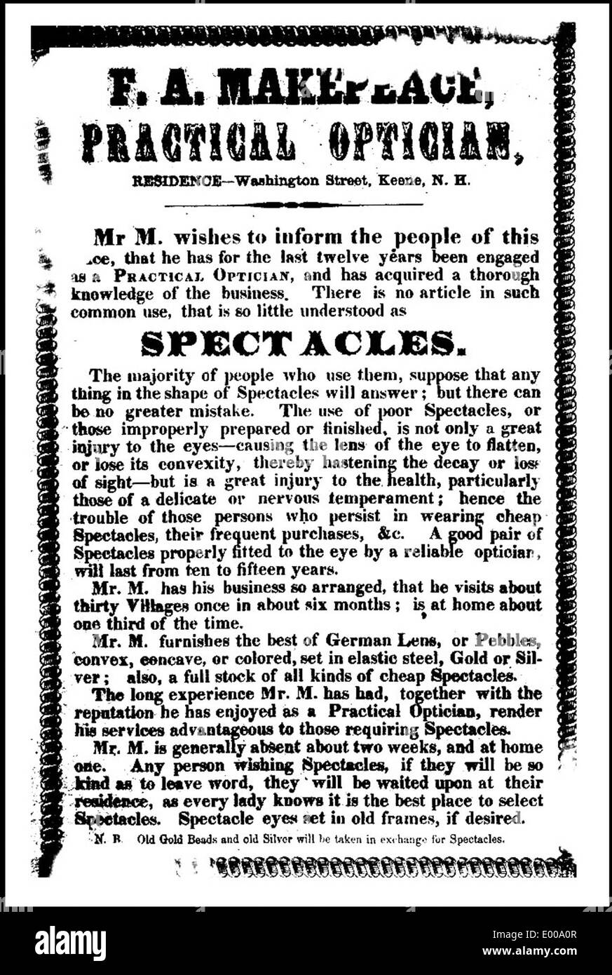 Questo segno segna la F.A. Makepeace, un'importante istituzione a Keene, New Hampshire. Noto per il suo significato storico, il segno fa parte del patrimonio locale della regione e riflette le radici storiche e industriali della città. Foto Stock