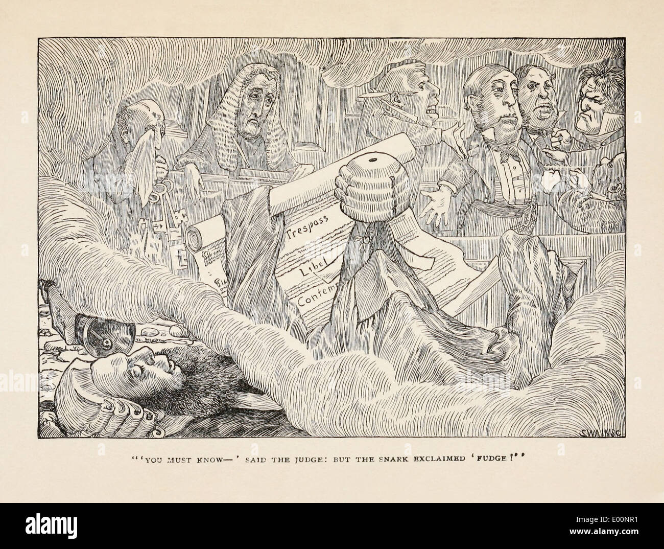 Henry Holiday (1839-1927) illustrazione da Lewis Carroll "la caccia della Snark - Una agonia in otto si inserisce'pubblicato nel 1876 Foto Stock