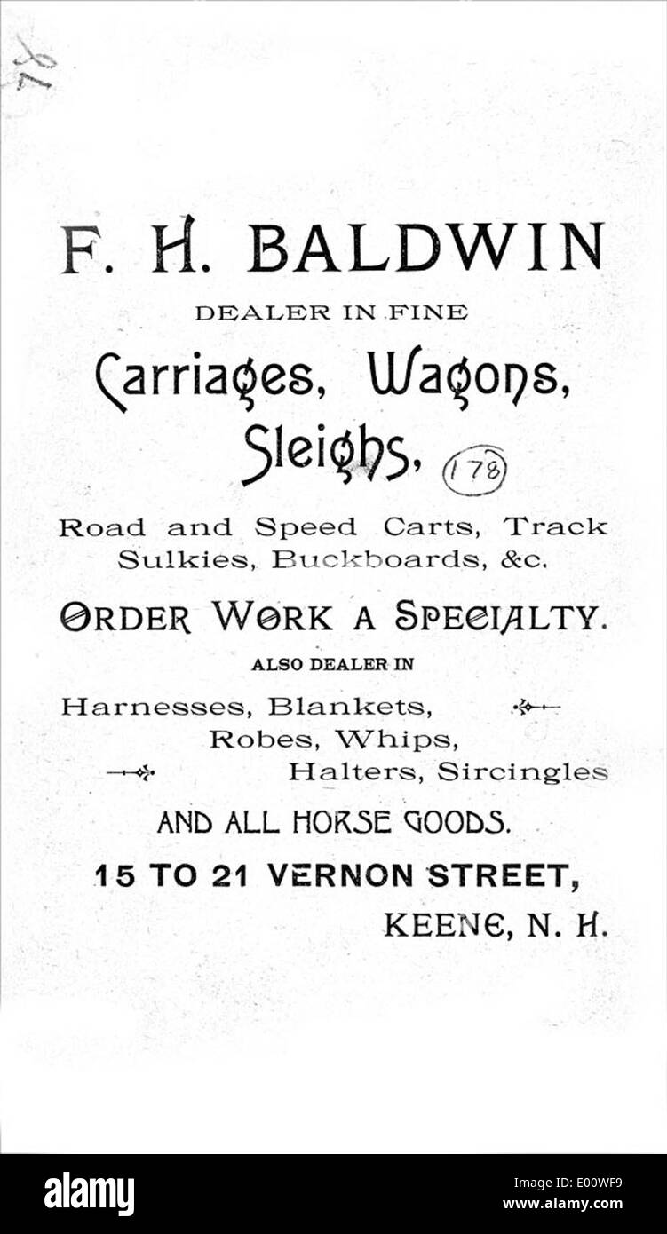 Il Baldwin Carriage Repository in Vernon Street a Keene, New Hampshire, ospita una collezione di carrozze storiche trainate da cavalli, che riflettono la storia dei trasporti della città. Foto Stock