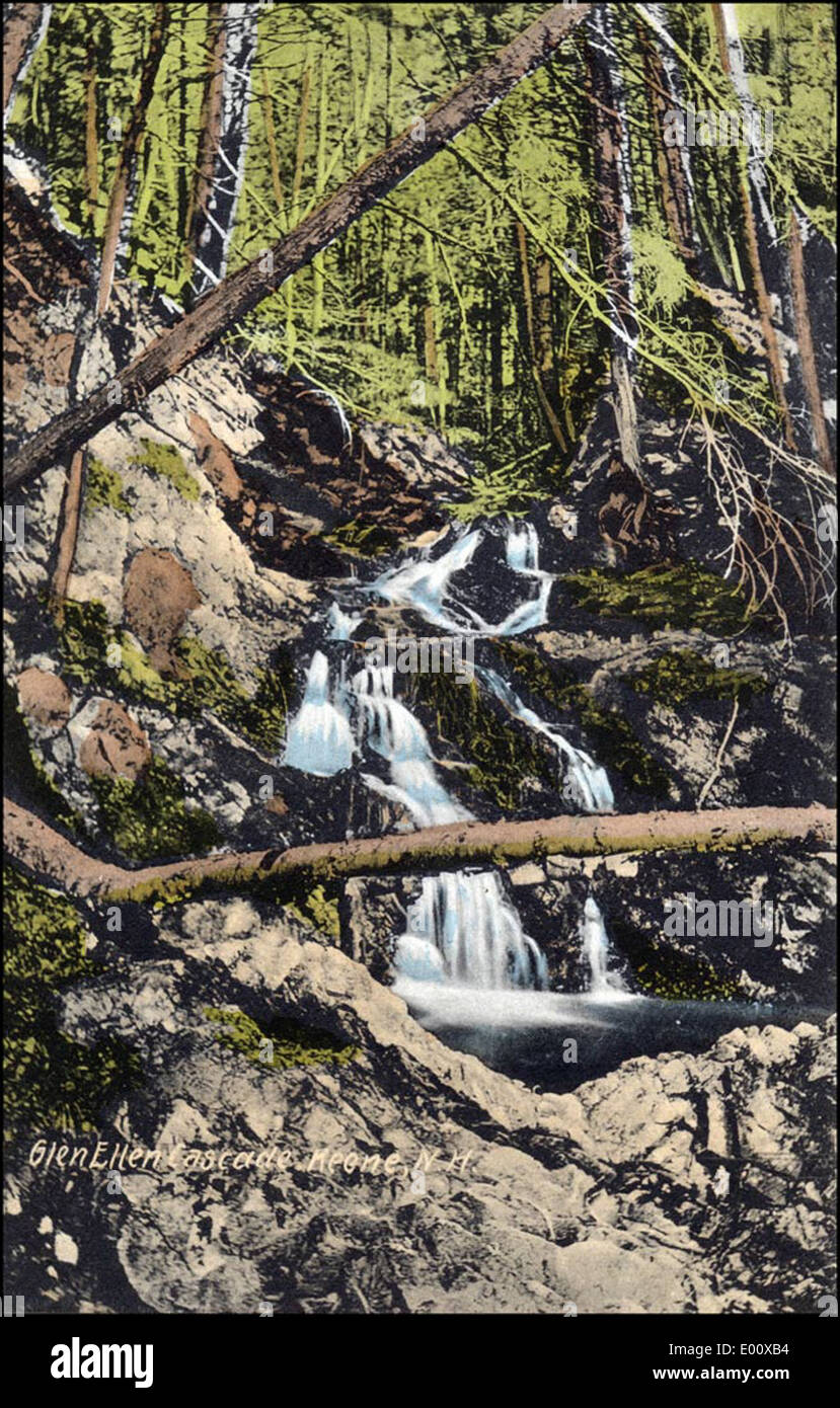 La Glen Ellen Cascade, una cascata situata a Keene, New Hampshire, lungo il Sturtevant Brook, che offre bellezza naturale in un paesaggio all'aperto. Foto Stock