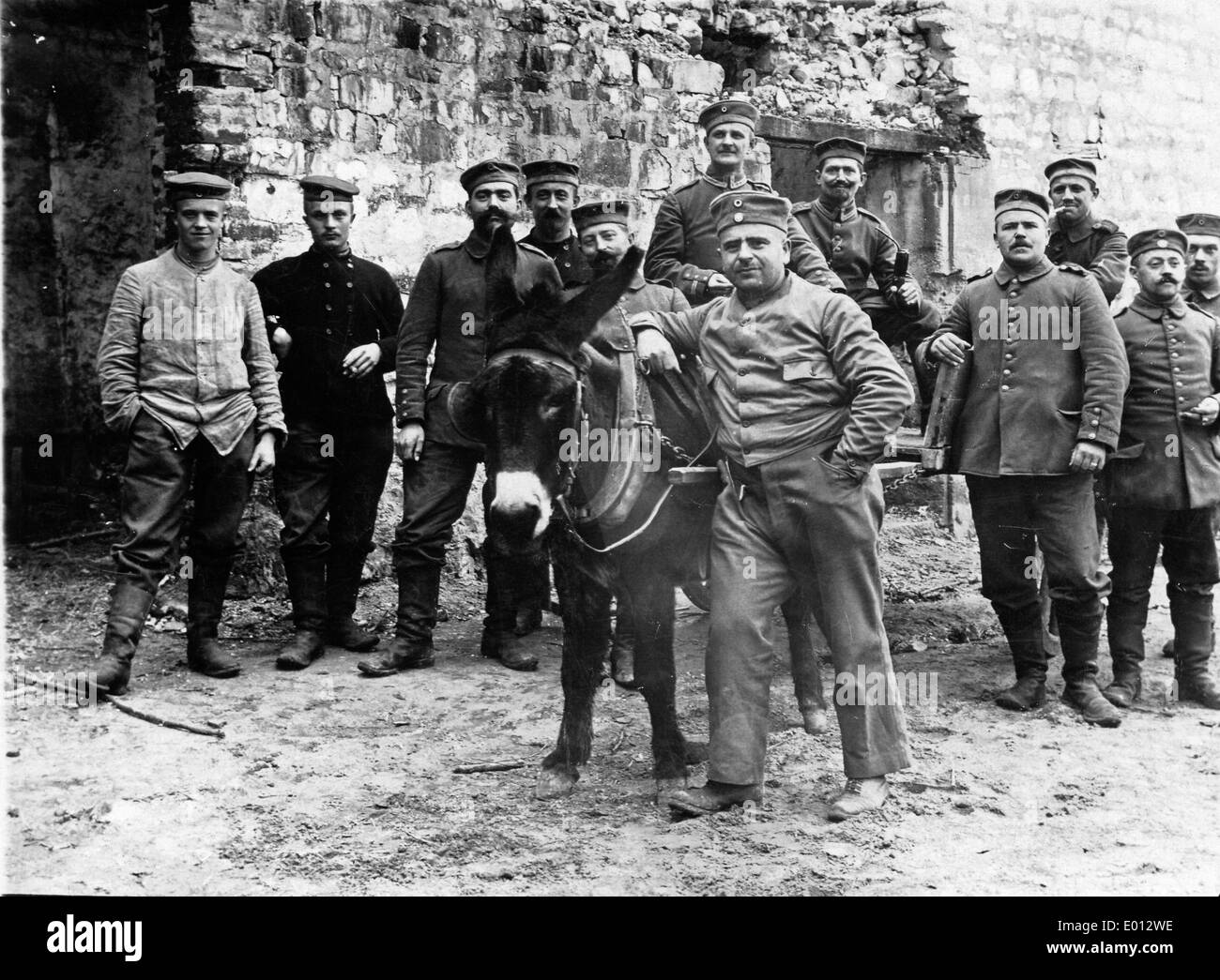 Prima Guerra Mondiale fotografia di gruppo Foto Stock