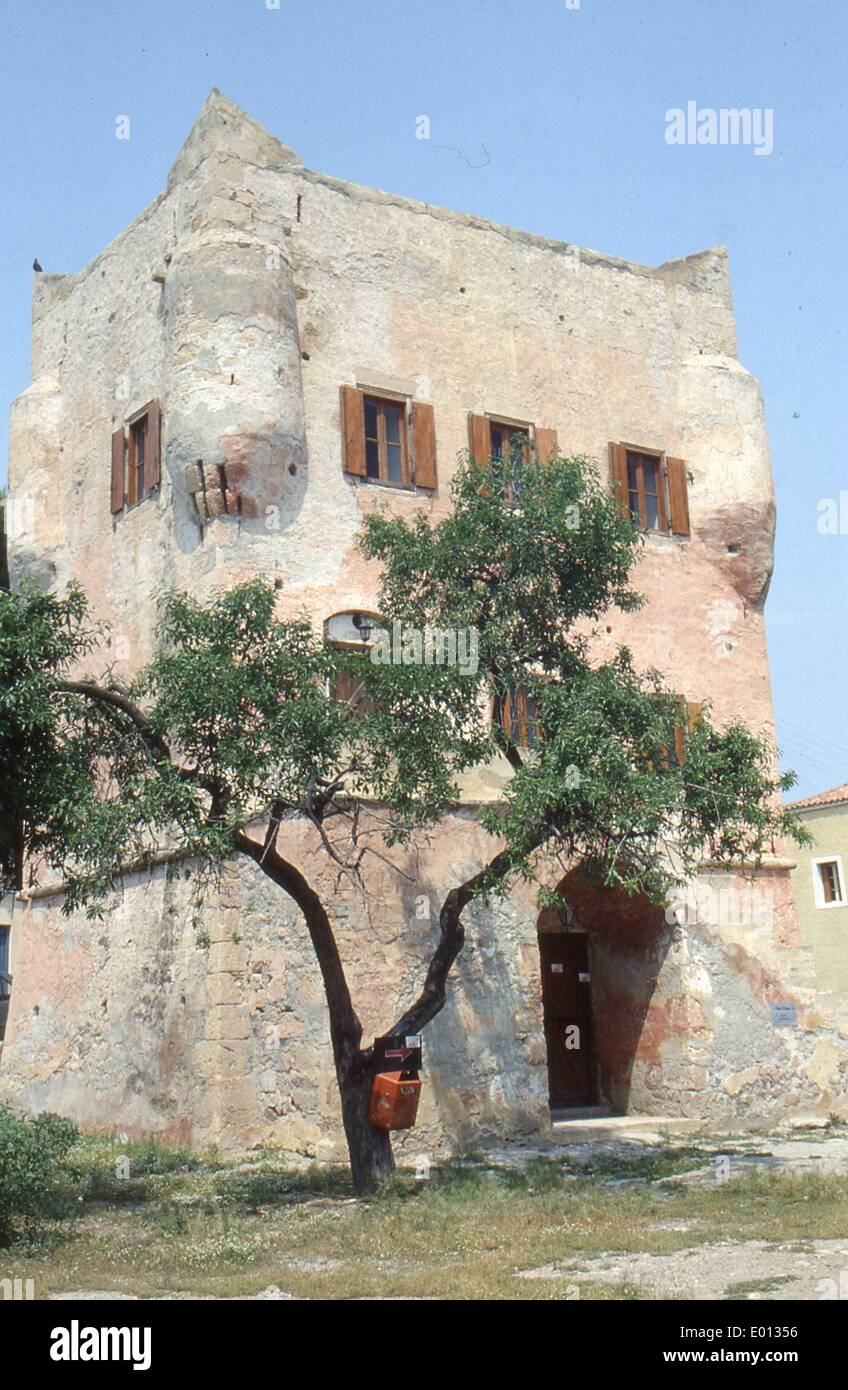 Una casa nella città di Aegina sull'isola di Aegina, Grecia, 1989 Foto Stock