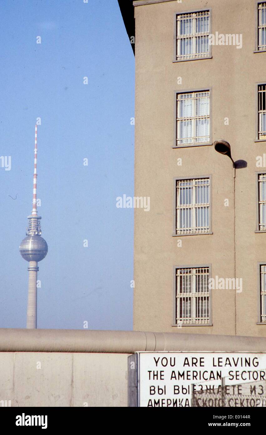 Il muro di Berlino a Berlino, 1974 Foto Stock