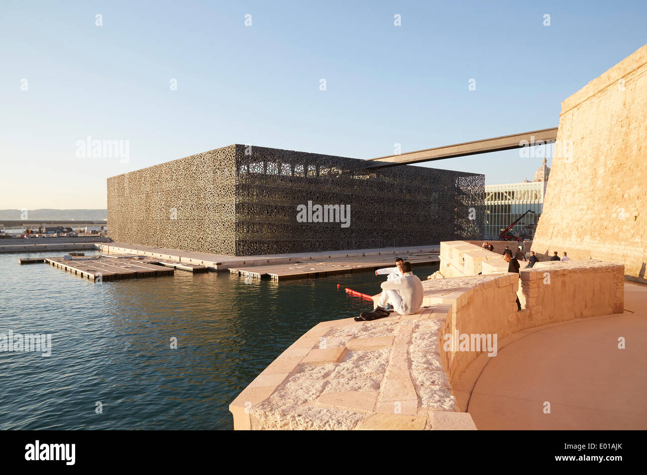 MuCEM (museo della civiltà europea e mediterranea), Marsiglia, Francia. Architetto: Rudy Ricciotti, 2013. Foto Stock