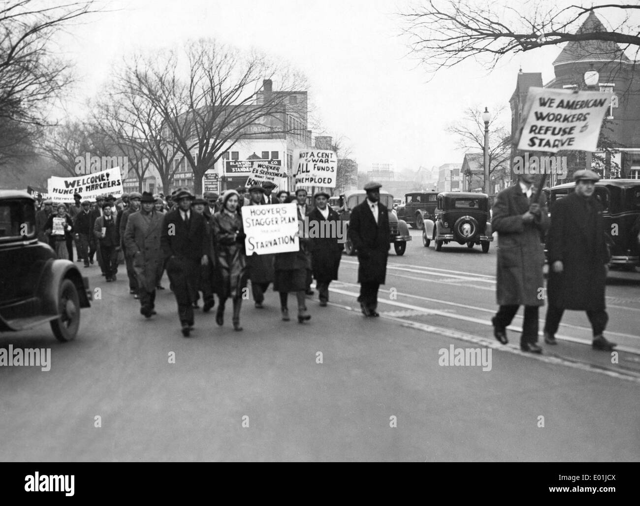 La crisi economica mondiale: fame dimostranti a Washington D.C, 1931 Foto Stock