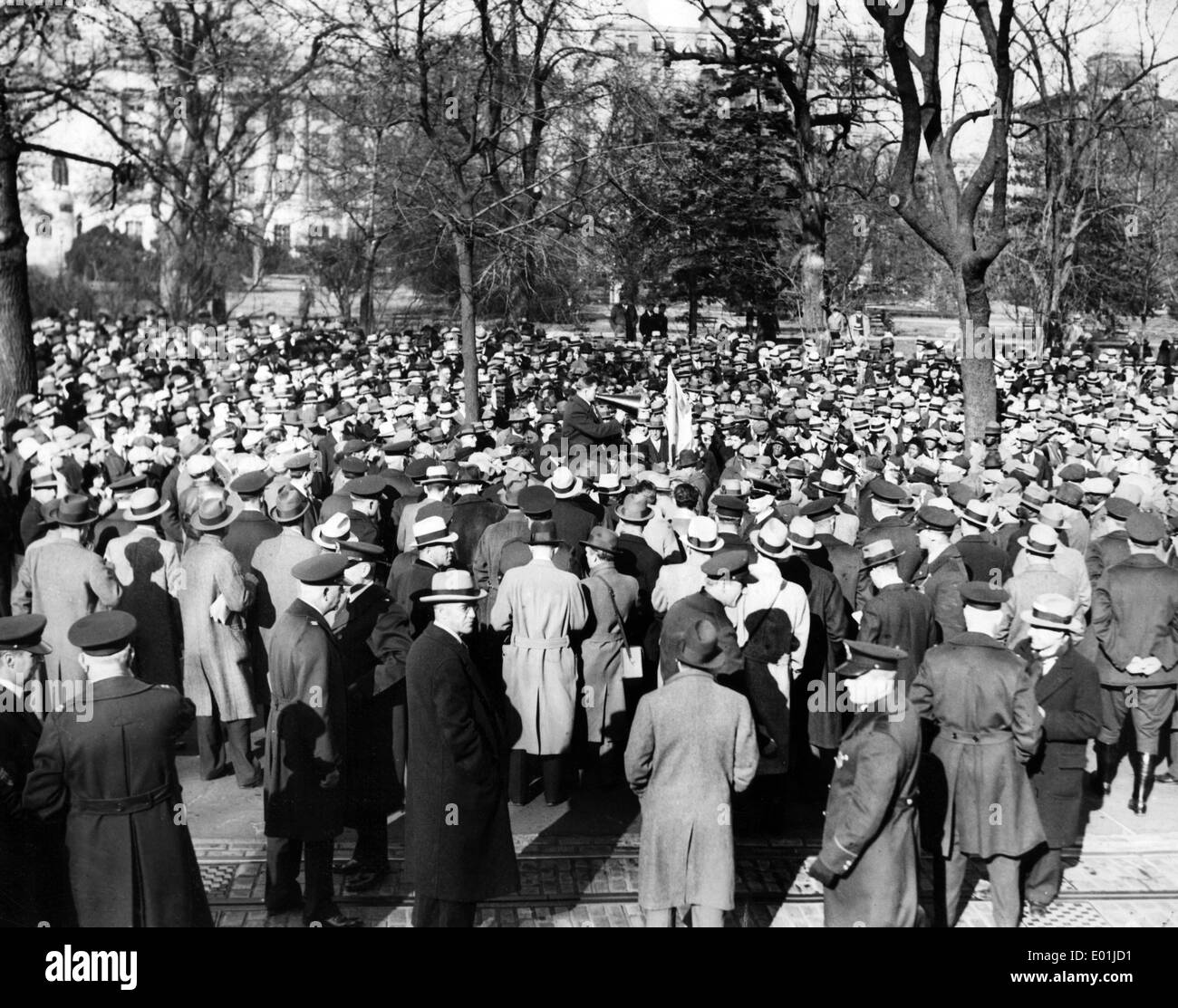 La crisi economica mondiale: fame dimostranti a Washington D.C. 1931 Foto Stock