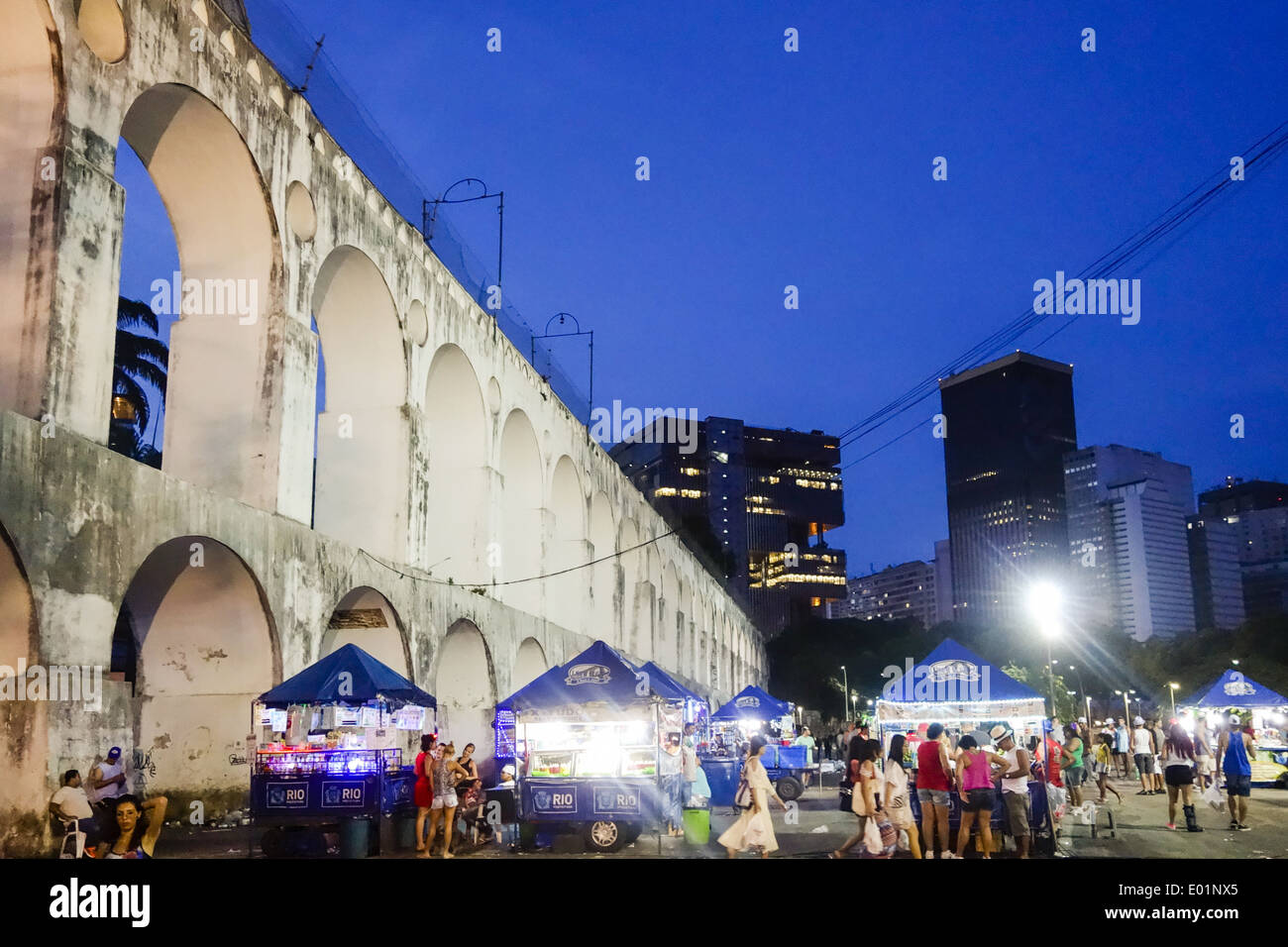 Rio de Janeiro, centro di Arcos da Lapa, Brasile Foto Stock