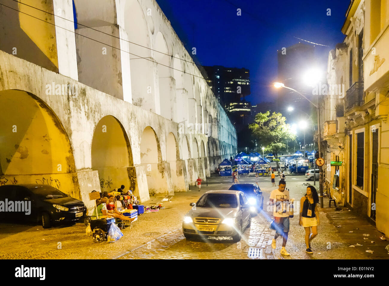 Rio de Janeiro, centro di Arcos da Lapa, Brasile Foto Stock