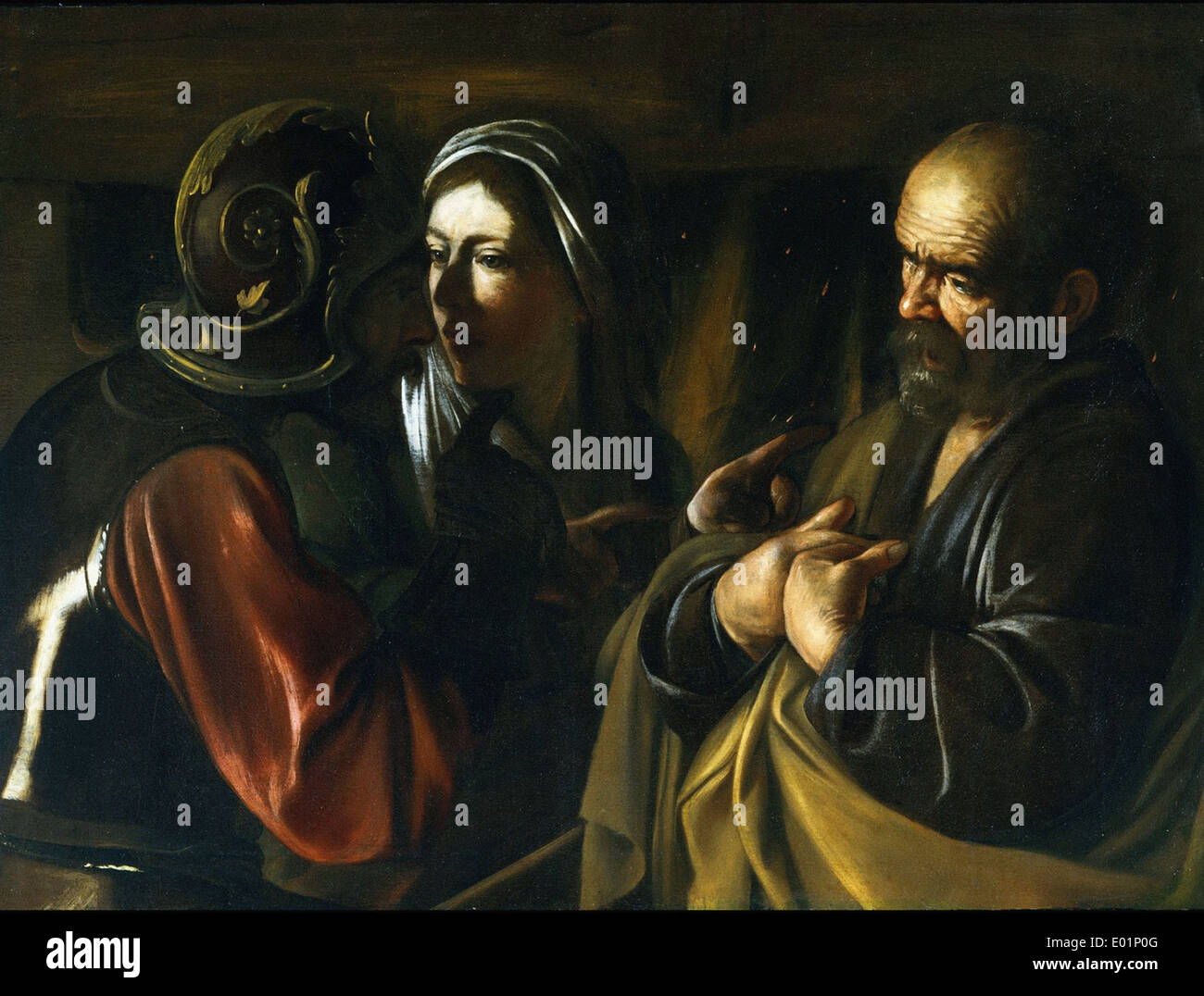 Caravaggio la negazione di San Pietro Foto Stock