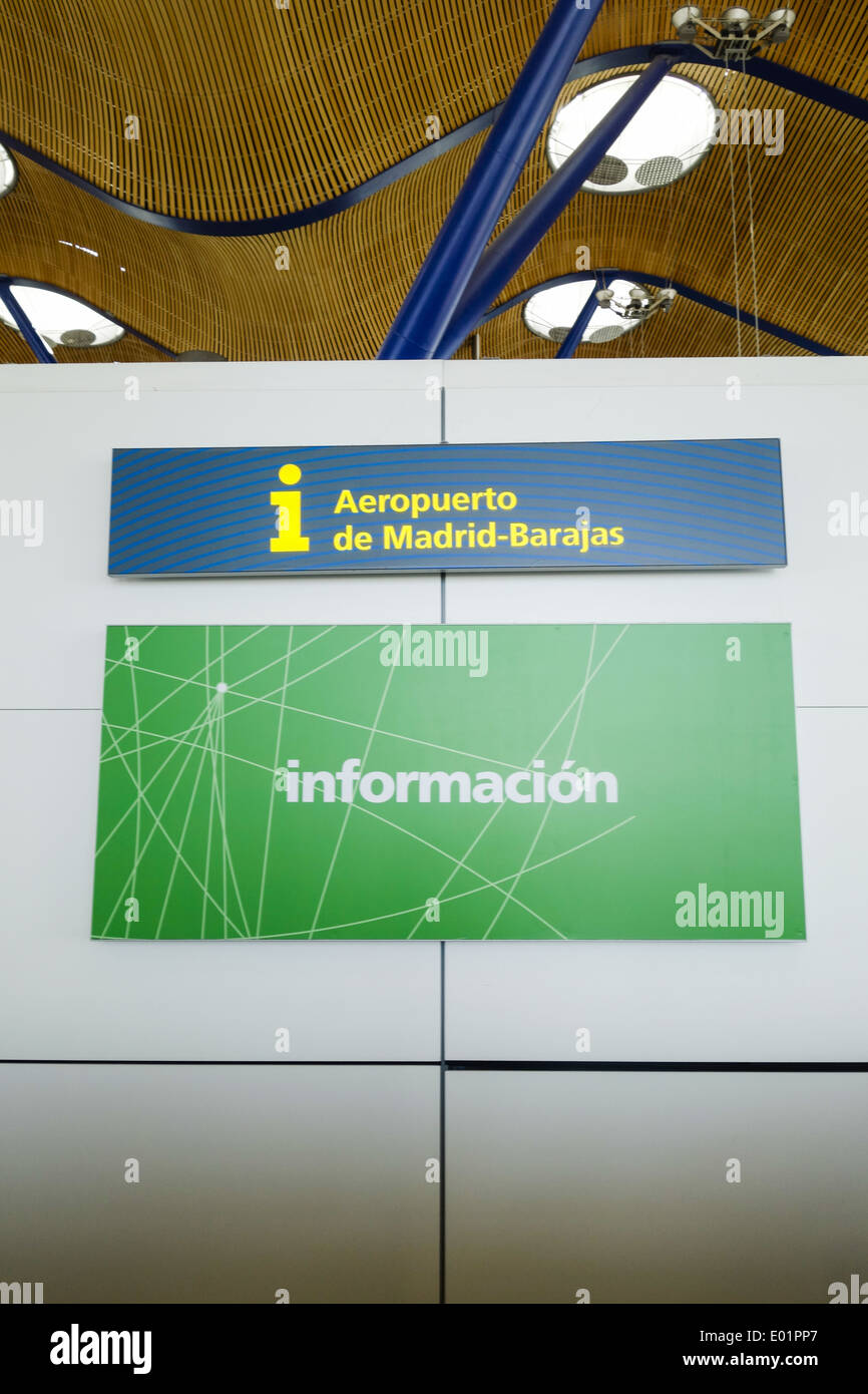Aeropuerto de Madrid Barajas, Informacion, Spagna, Madrid Foto Stock