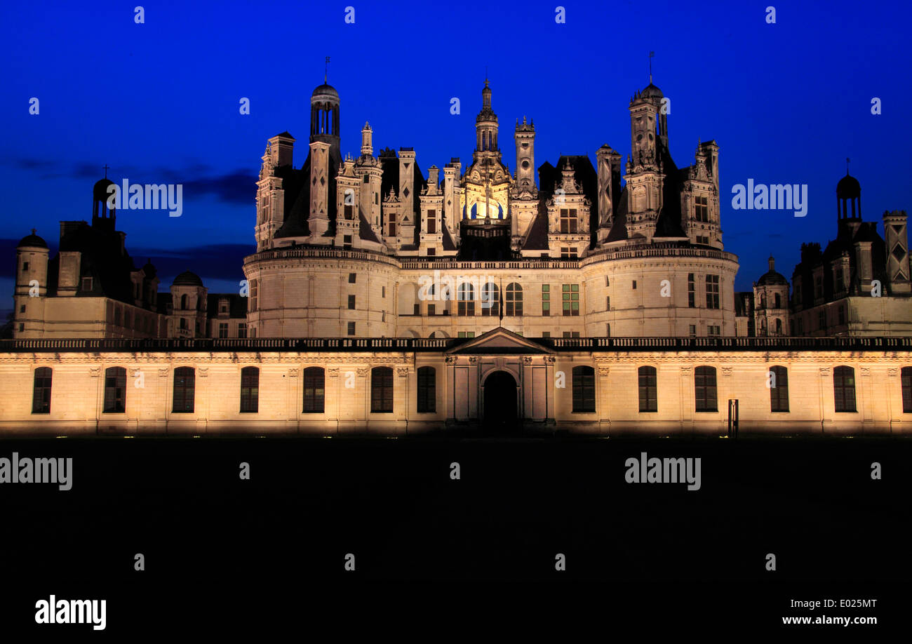 Foto di Chateau de Chambord, Chambord, Valle della Loira, Francia Foto Stock