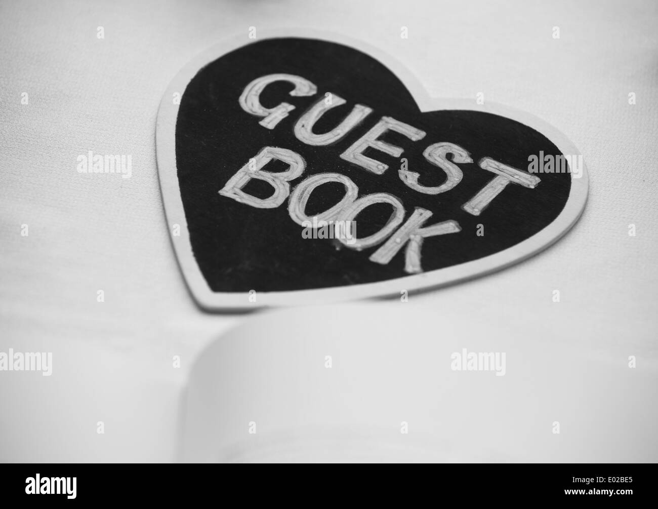 Guest book segno ad un matrimonio Foto Stock