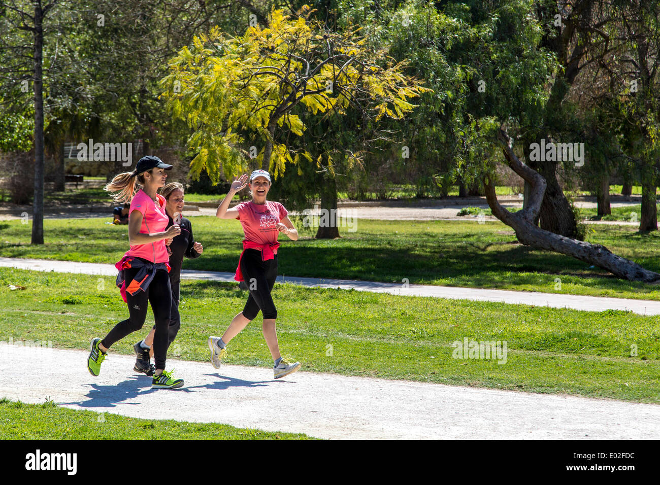 Per chi ama fare jogging nel parco di Valencia, provincia di Valencia, Spagna Foto Stock
