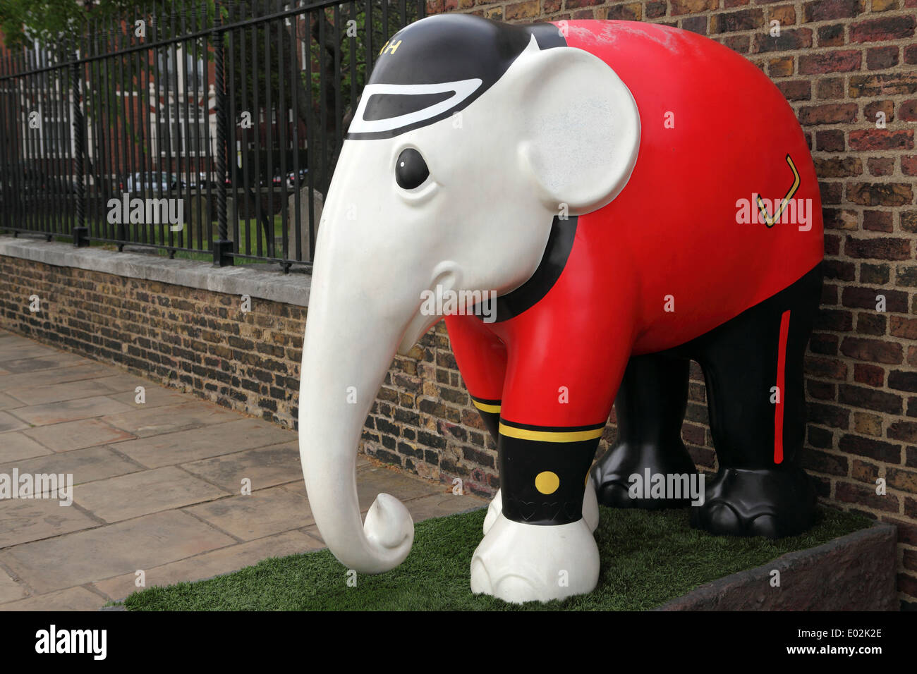 Un dipinto di elefante al Royal Hospital Chelsea a Londra, Regno Unito. Foto Stock