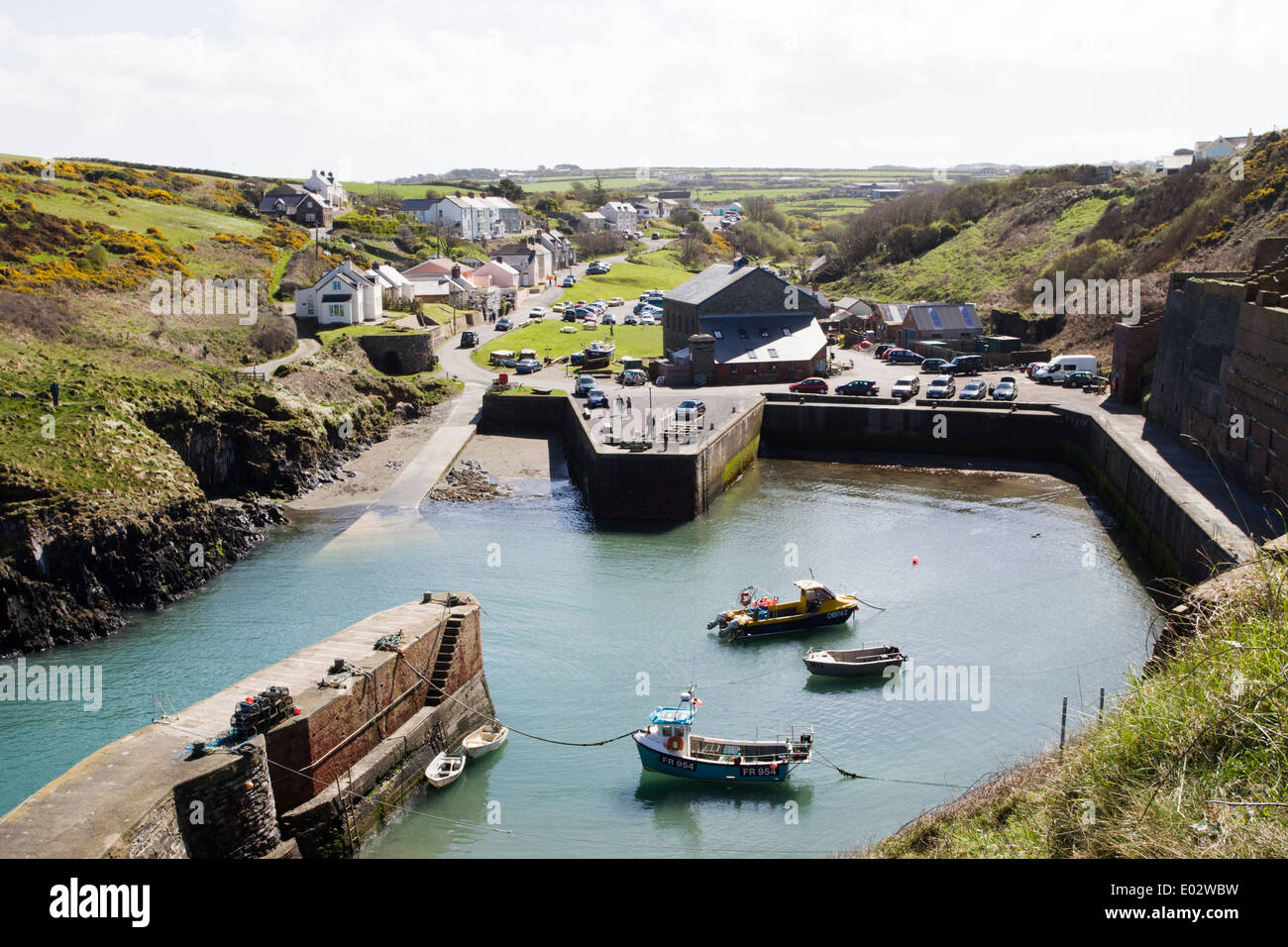 Porthgain Harbour, Pembrokeshire, West Wales Foto Stock