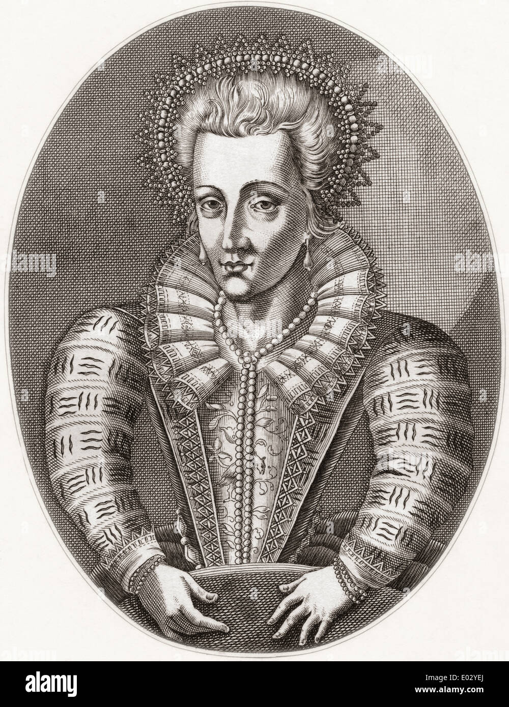 Anna di Danimarca, 1574 - 1619. Regina consorte di Scozia, Inghilterra e Irlanda. Foto Stock