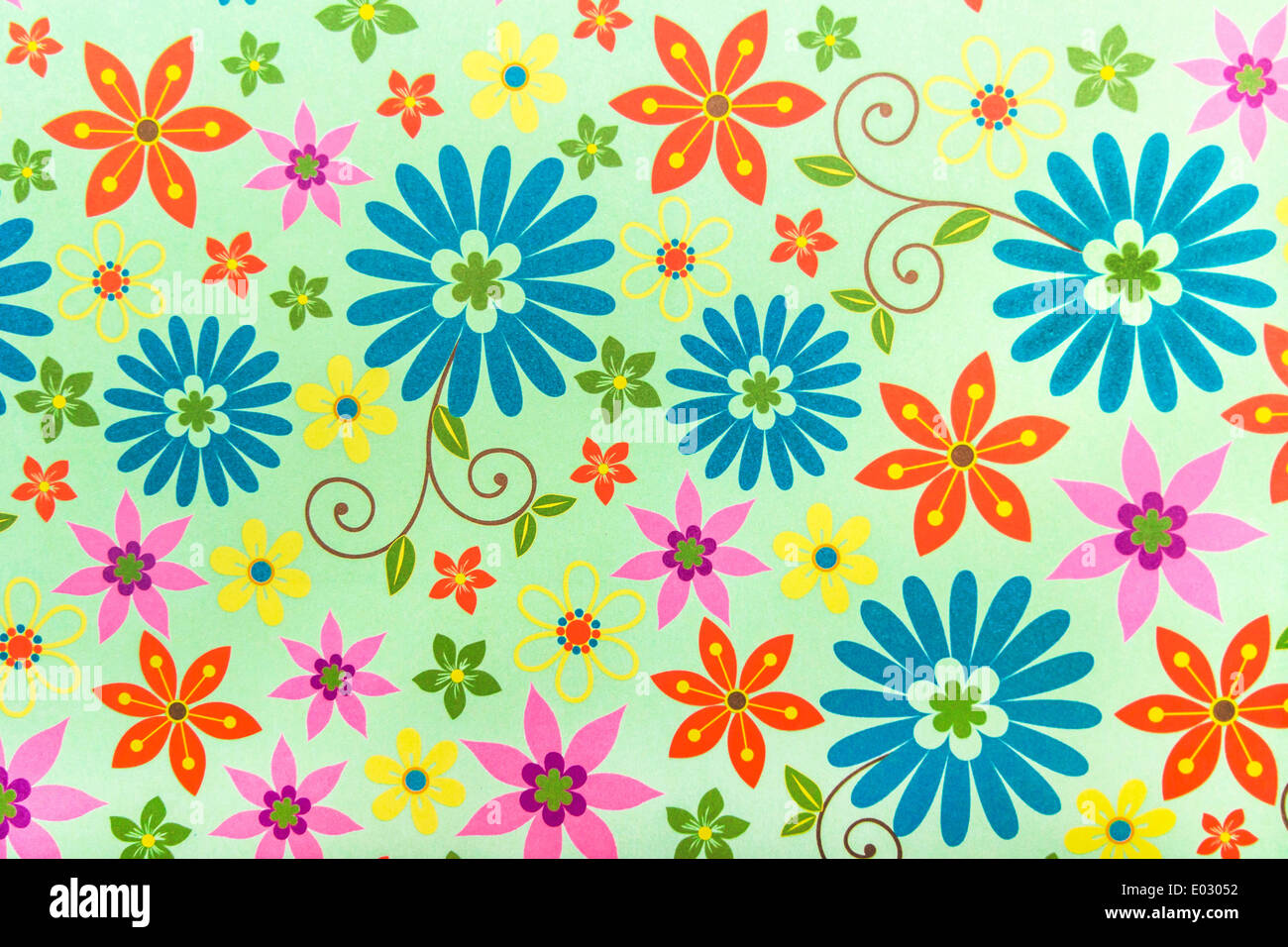Vintage Funky fiori Texture Pattern Foto Stock