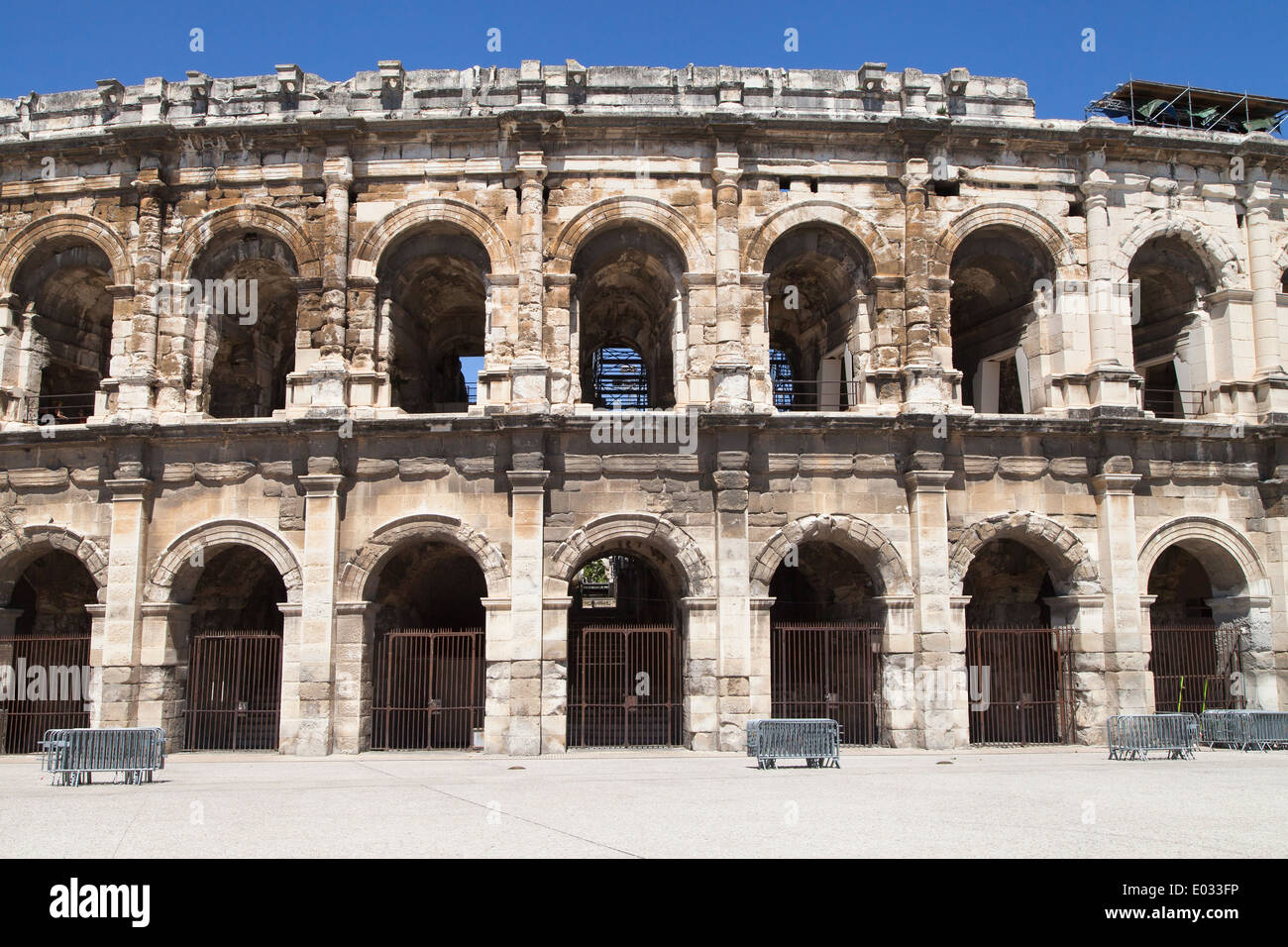 Les Arenes, anfiteatro romano di Nimes, Francia. Foto Stock