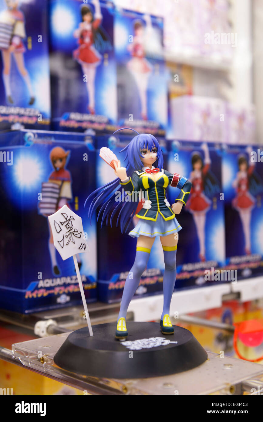 Azione Aquapazza figura, anime video game character presso un porticato a Tokyo in Giappone. Foto Stock