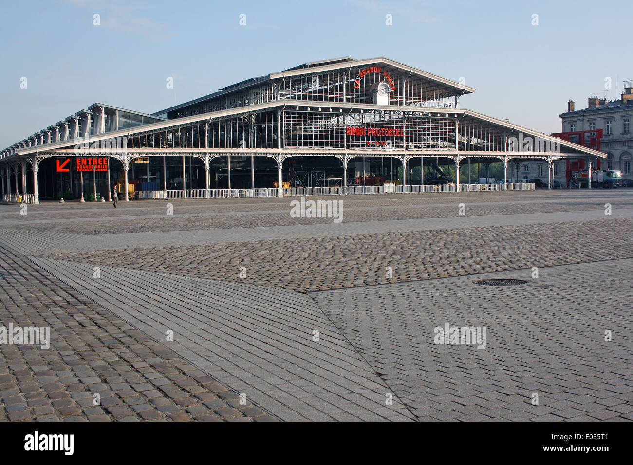 Paris, Parc de la Villette Grande Halle aux Boeufs Foto Stock