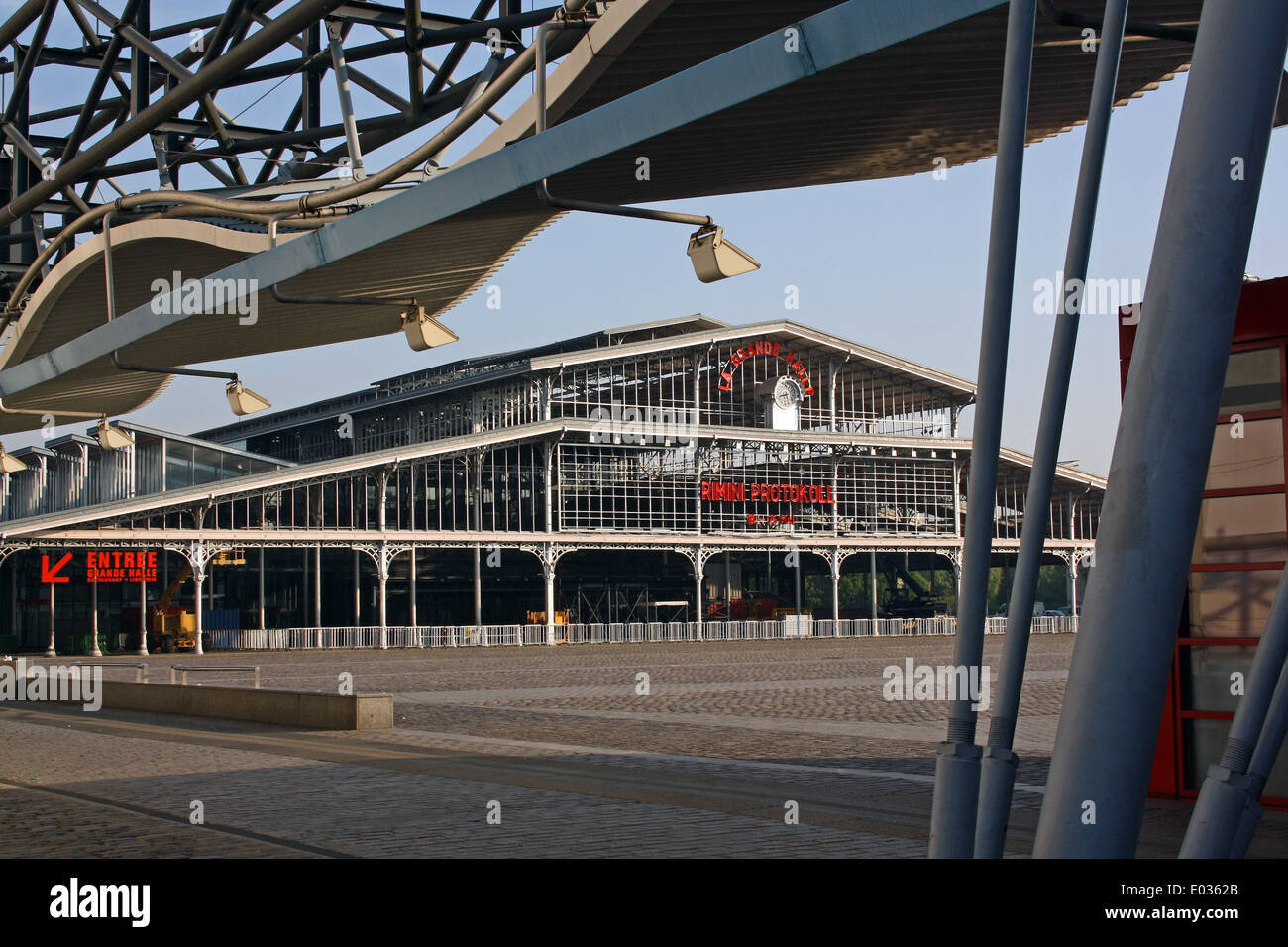 Paris, Parc de la Villette Grande Halle aux Boeufs Foto Stock