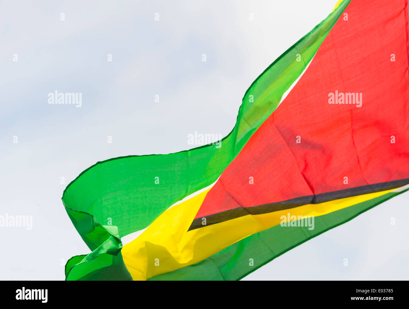 Guyana bandiera nazionale, Georgetown, Guyana Foto Stock