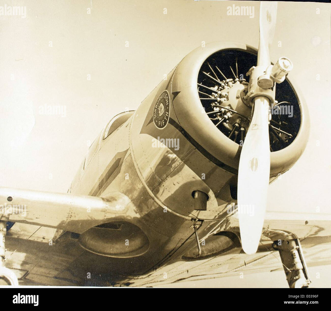 Lo Spartan 7W Executive, numero di coda NC13993, equipaggiato con un motore Pratt & Whitney R-985 Wasp Junior, era un popolare aereo civile negli anni '1940 Noto per il suo volo regolare e il comfort di classe executive, è stato utilizzato sia per scopi commerciali che privati. Foto Stock