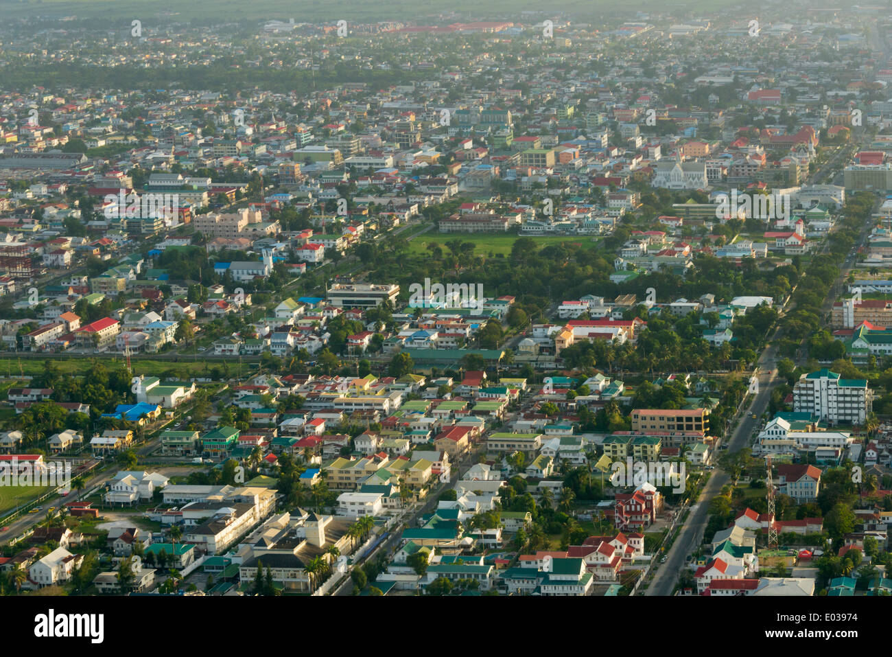 Vista aerea di Georgetown, Guyana Foto Stock