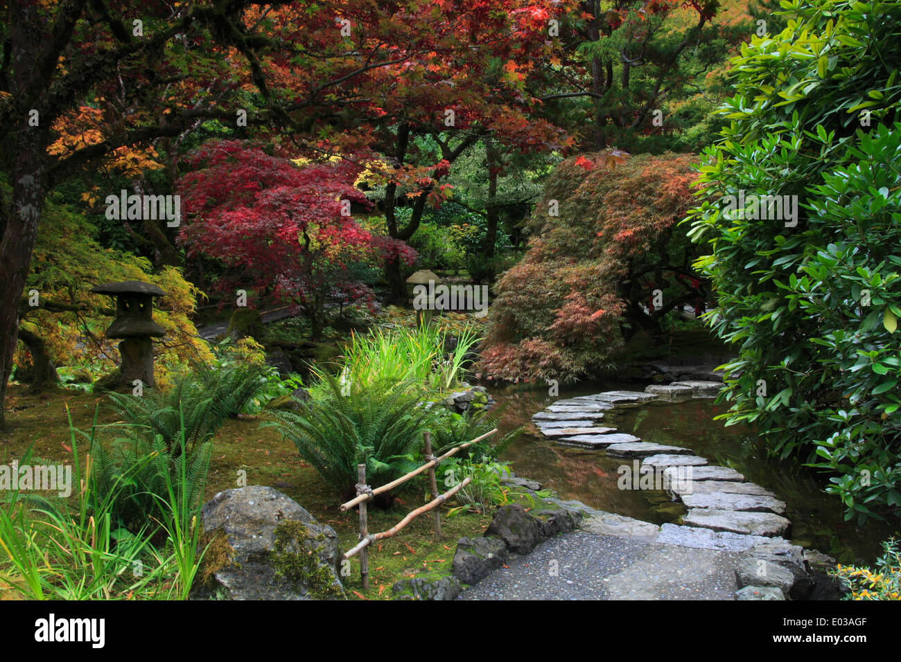 Foto di Butchart Gardens in autunno a colori, l'isola di Vancouver, British Columbia, Canada Foto Stock