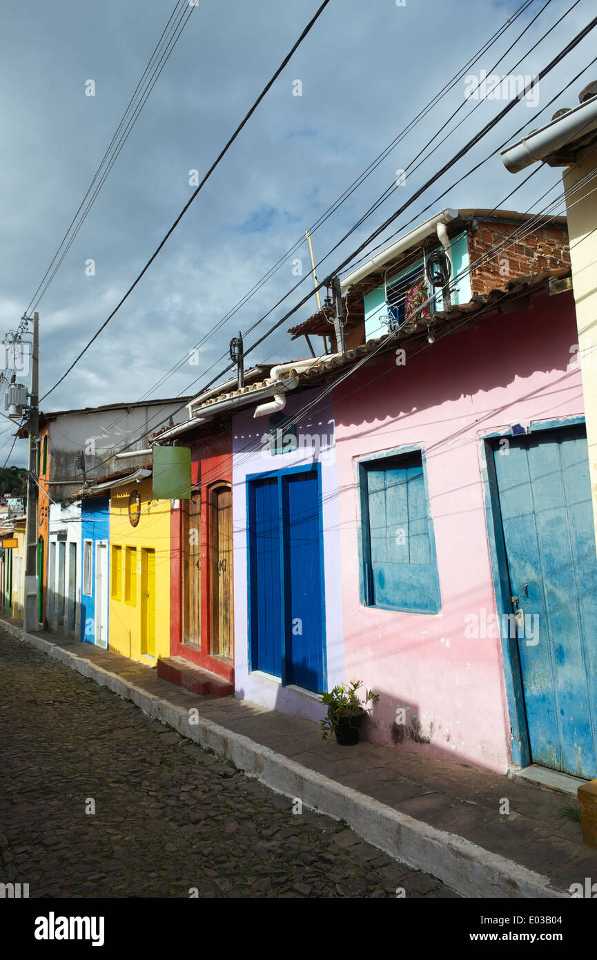 Tradizionale Portoghese brasiliano architettura coloniale in Nordeste Bahia Brasile Foto Stock