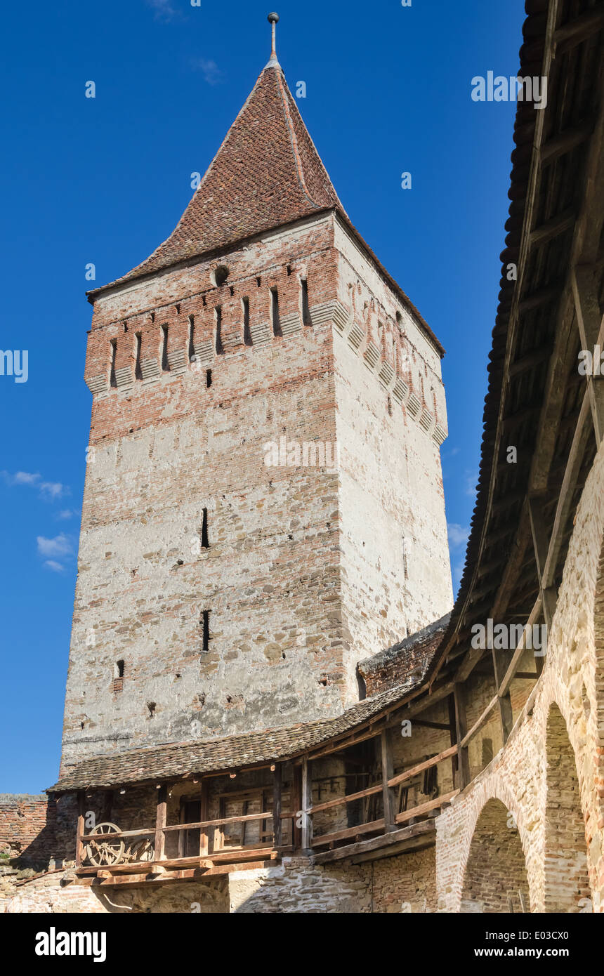 Mosna tower, Transilvania, Romania Foto Stock