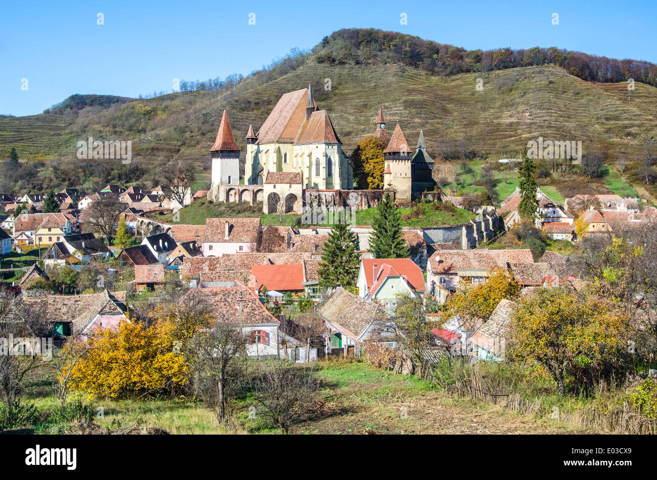 Biertan chiesa fortificata, Transilvania Foto Stock