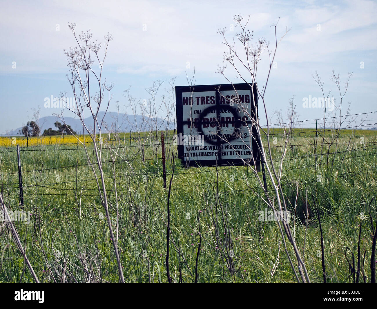 Graffiti del simbolo utilizzato da Zodiac Killer il segno lungo il lago di Herman Road in Benicia, California Foto Stock