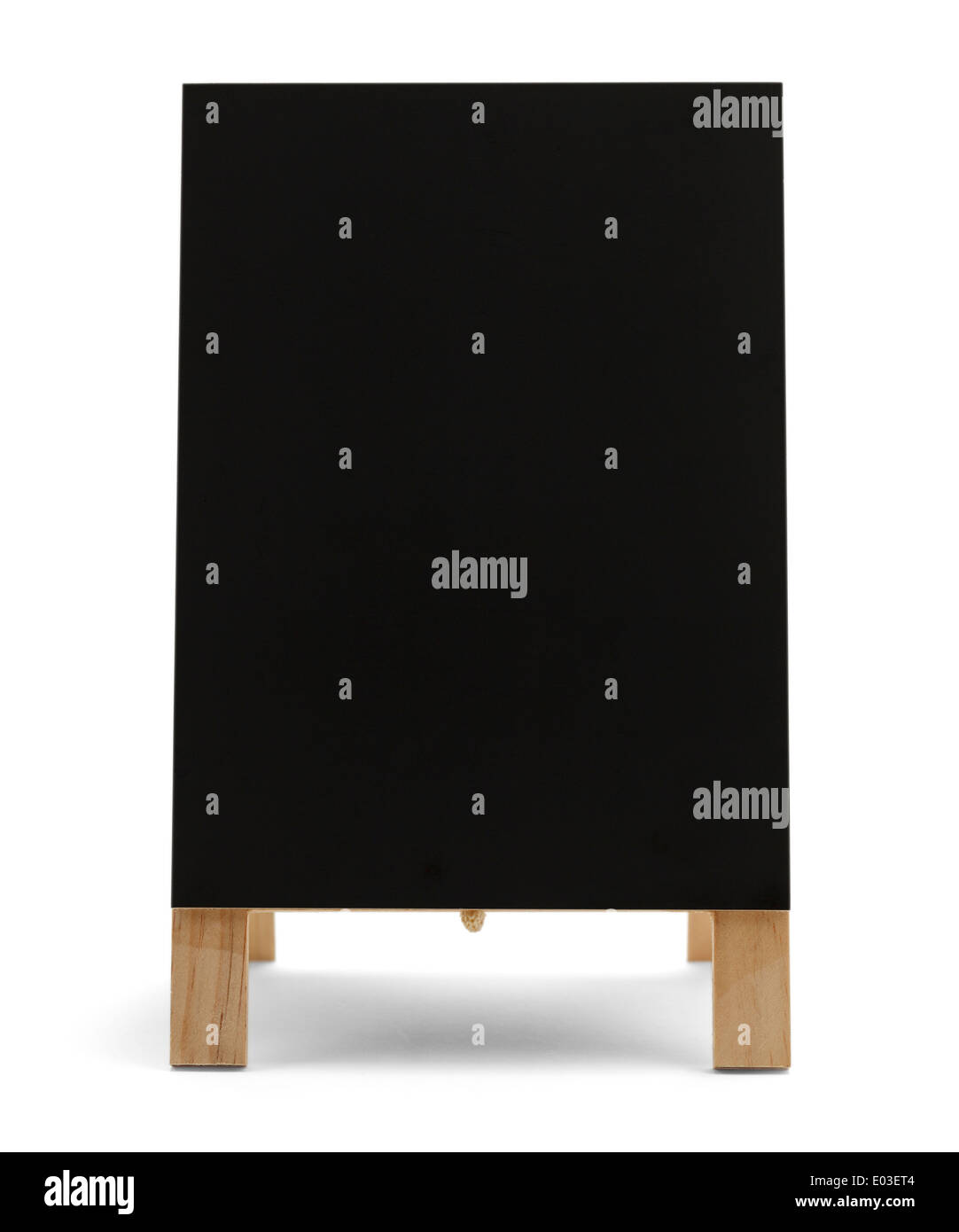 Gesso nero Standup Scheda Ristorante Menu segno isolato su sfondo bianco. Foto Stock