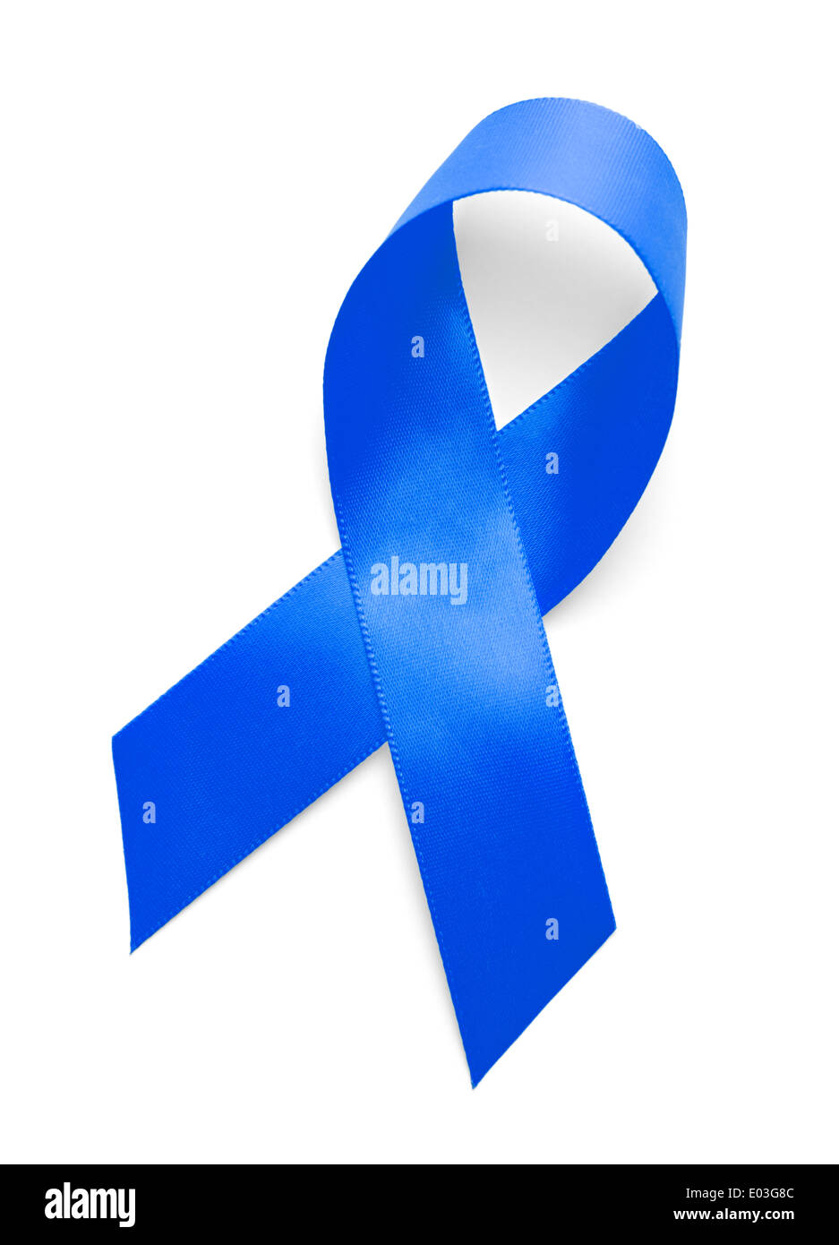 Blue Ribbon isolati su sfondo bianco. Foto Stock