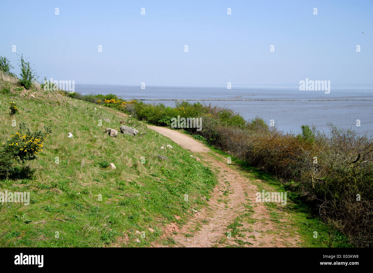 Wales coast Path vicino a Rover Way, Cardiff, Galles, UK. Foto Stock