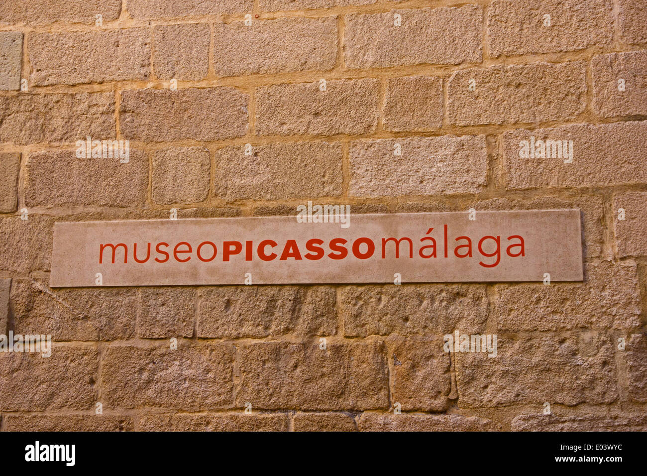 Cartello fuori al museo di Picasso Malaga Foto Stock